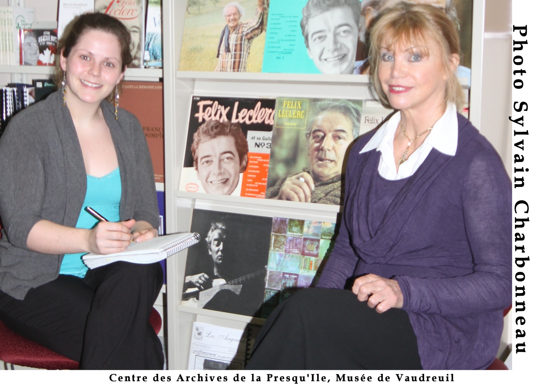 Mlanie Meloche-Holubowski, journaliste et Huguette Brun au Centre de l'histoire de la Presqu'Ile, Muse de Vaudreuil
