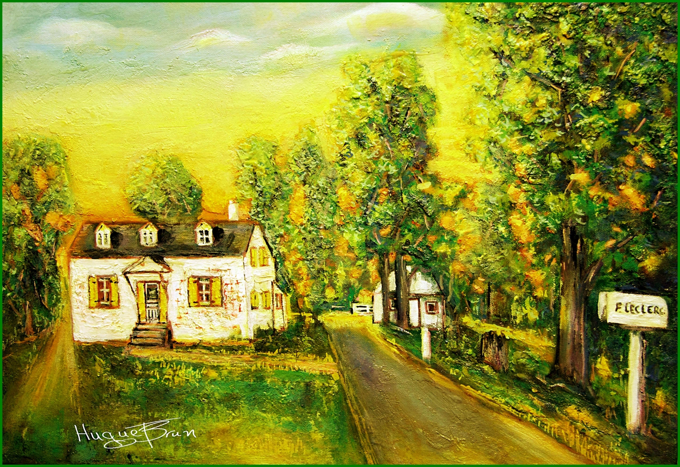 La maison de Felix Leclerc , 186 chemin de l'Anse par l'artiste peintre Huguette Brun