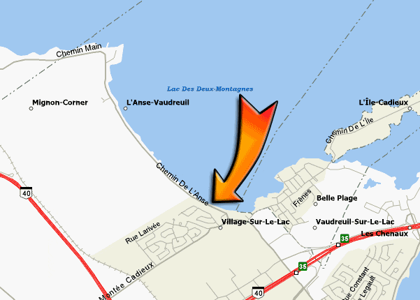 Vers la maison de Flix Leclerc, Chemin de l'Anse  Vaudreuil-Dorion prs du Lac-des-Deux-Montagnes