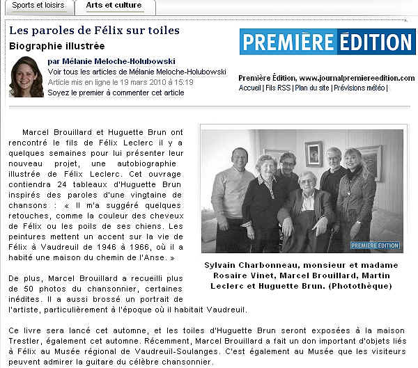 Parution le 19 mars 2010.  Article de Mlanie Meloche-Holubowski